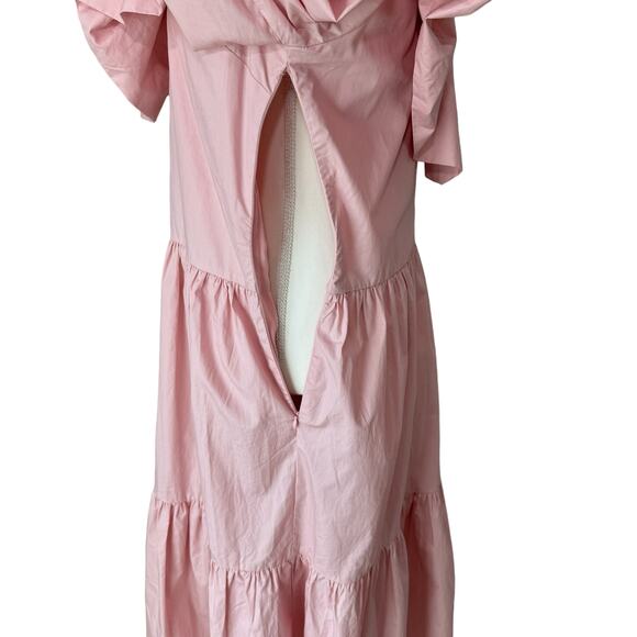 ENGLISH FACTORY Pink Tiered Dress Size Medium Midi - Picture 9 of 16